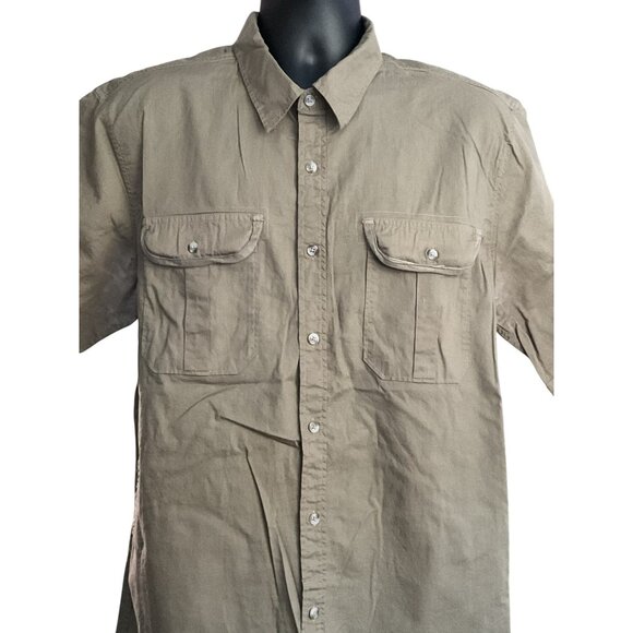 Ocean Current Mens Olive Green Short Sleeve Button-Up Shirt - Picture 10 of 12